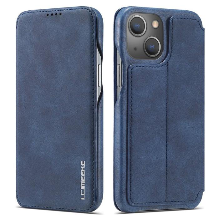 LC.imeeke - LC.IMEEKE iPhone 15 Plus Fodral PU Läder - Blå