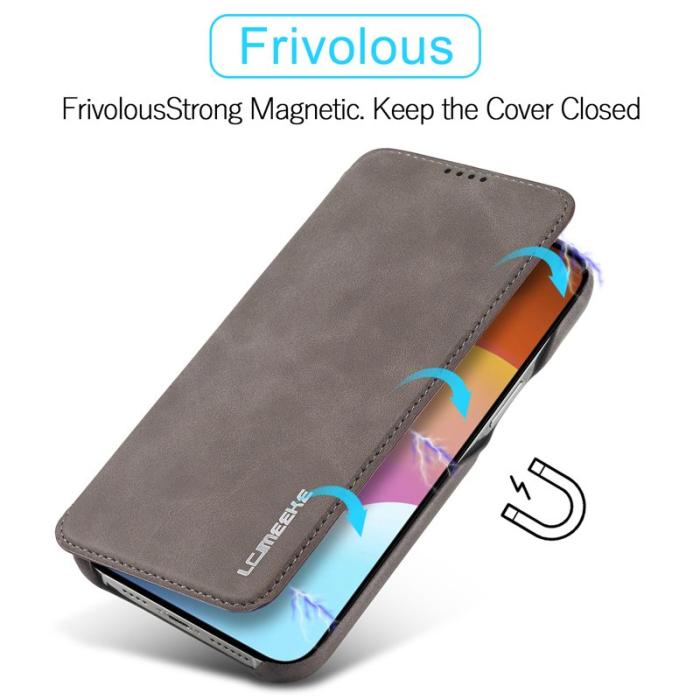 LC.imeeke - LC.IMEEKE iPhone 15 Plus Fodral PU Läder - Kaffe