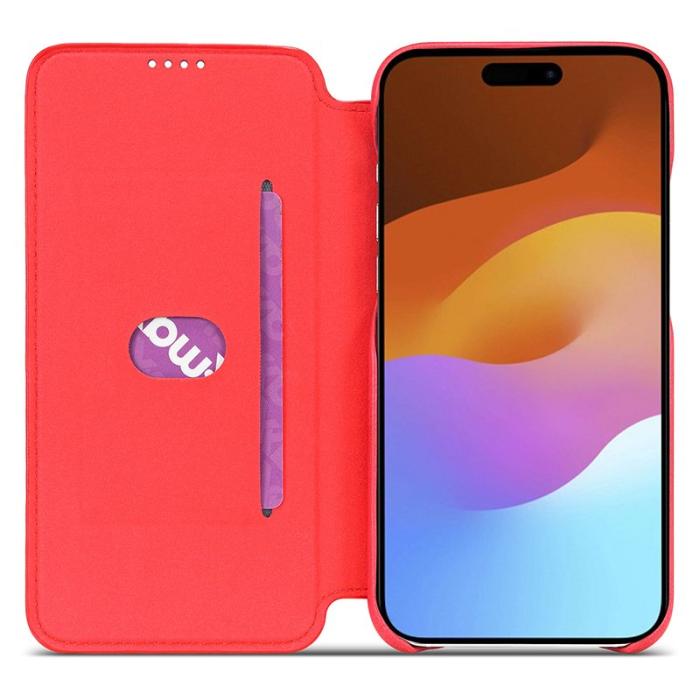 LC.imeeke - LC.IMEEKE iPhone 15 Plus Fodral PU Läder - Röd