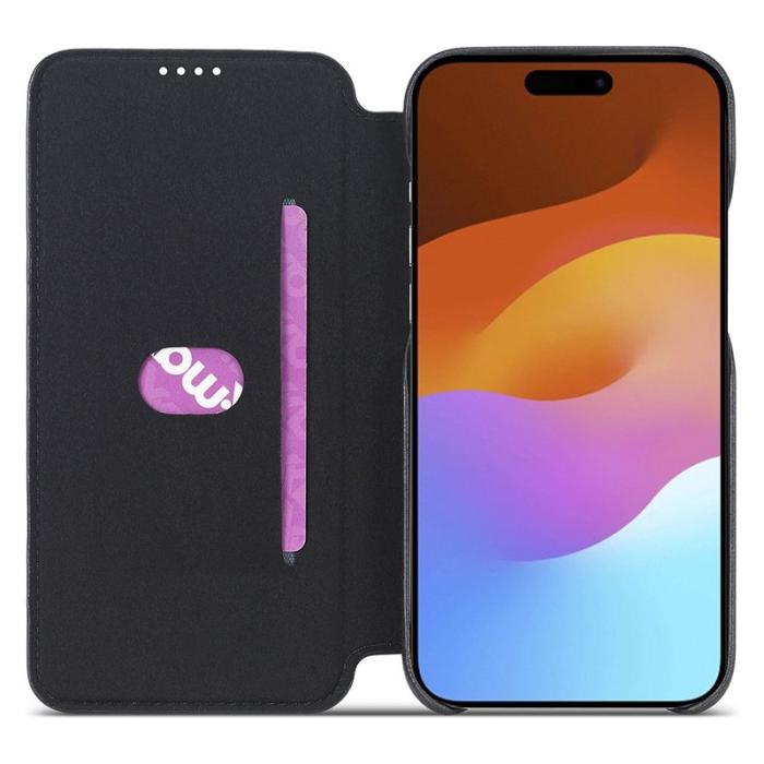 LC.imeeke - LC.IMEEKE iPhone 15 Plus Fodral PU Läder - Svart