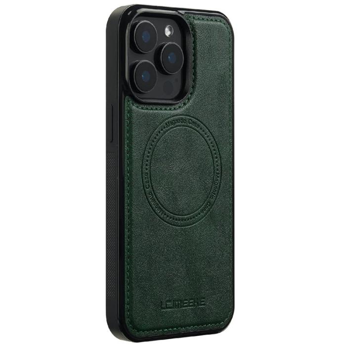 LC.imeeke - LC.IMEEKE iPhone 15 Pro Max Fodral Äkta läder - Grön