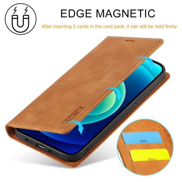 LC.imeeke - LC.IMEEKE iPhone 15 Pro Max Fodral - Mikrofiberläder - Brun