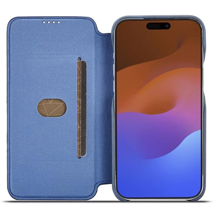 LC.imeeke - LC.IMEEKE iPhone 15 Pro Max Fodral PU Läder - Blå