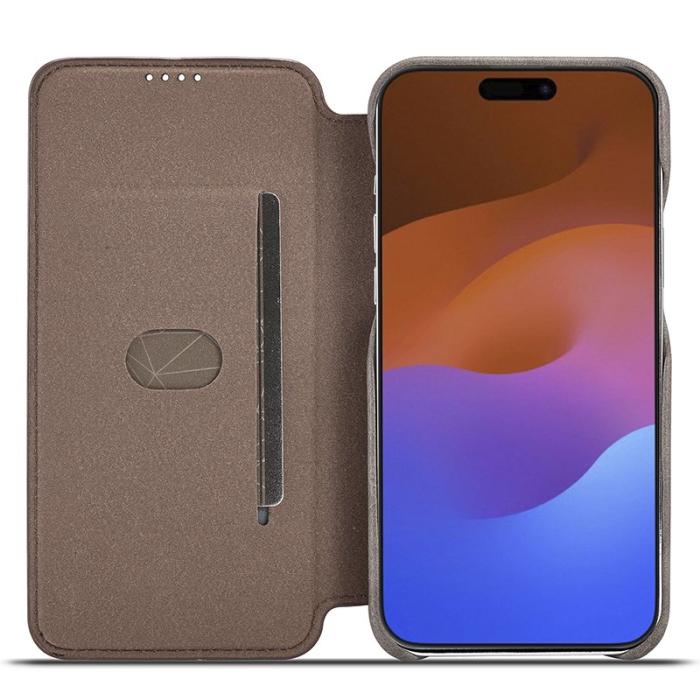 LC.imeeke - LC.IMEEKE iPhone 15 Pro Max Fodral PU Läder - Kaffe