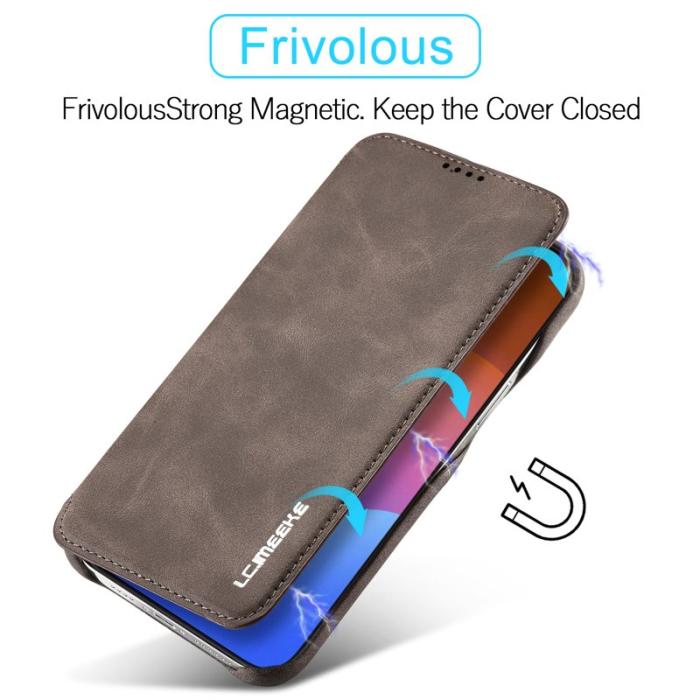 LC.imeeke - LC.IMEEKE iPhone 15 Pro Max Fodral PU Läder - Kaffe