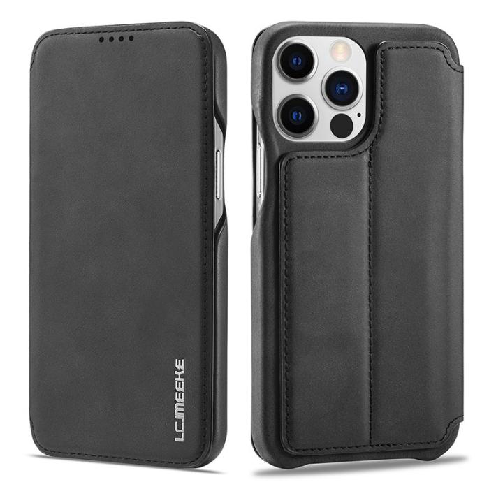 LC.imeeke - LC.IMEEKE iPhone 15 Pro Max Fodral PU Läder - Svart