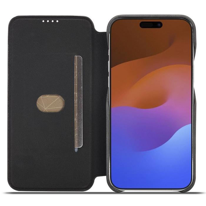 LC.imeeke - LC.IMEEKE iPhone 15 Pro Max Fodral PU Läder - Svart