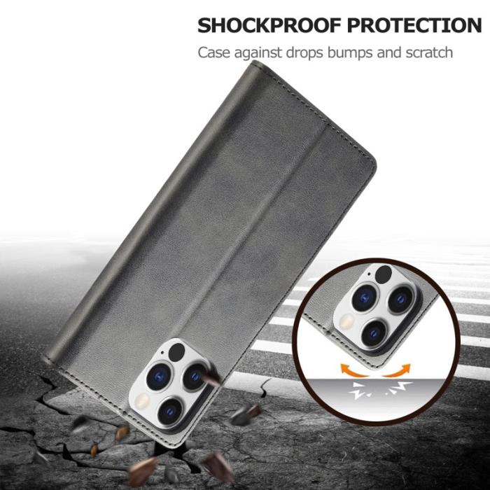 LC.imeeke - LC.IMEEKE iPhone 15 Pro Max Wallet Fodral PU Läder - Svart