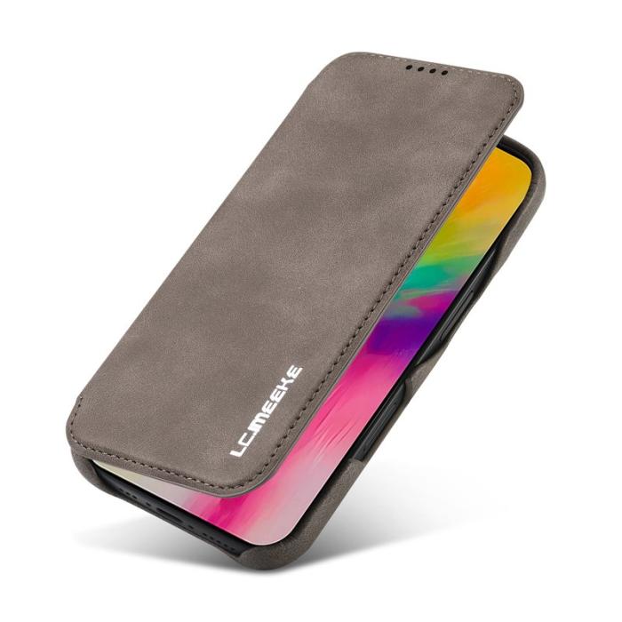 LC.imeeke - LC.IMEEKE iPhone 16 Fodral Card Holder Äkta läder - Kaffe