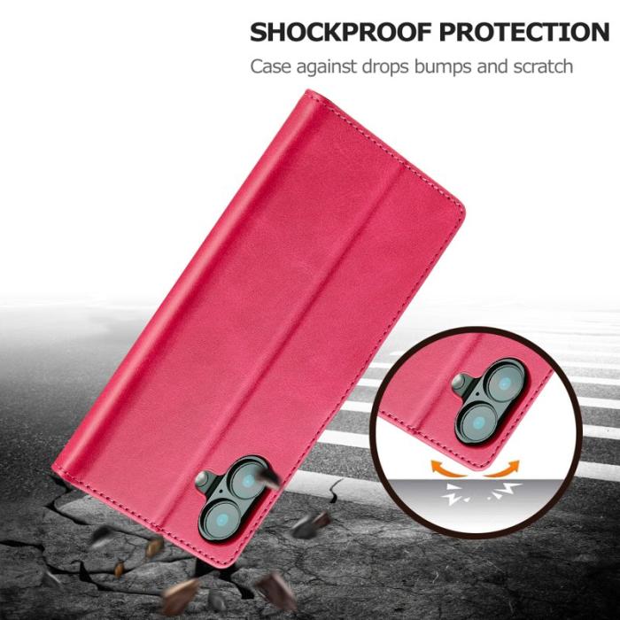 LC.imeeke - LC.IMEEKE iPhone 16 Plus Fodral Äkta läder - Rose