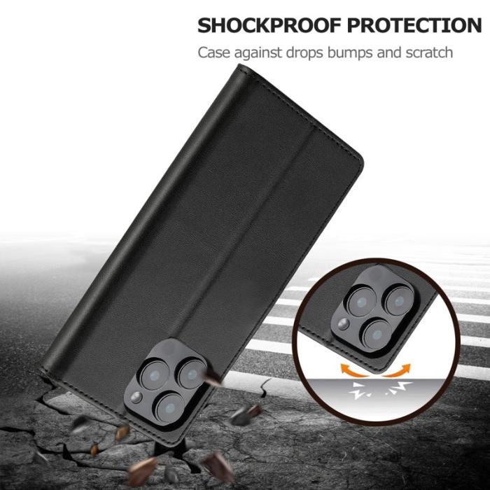 LC.imeeke - LC.IMEEKE iPhone 16 Pro Fodral PU Läder - Svart