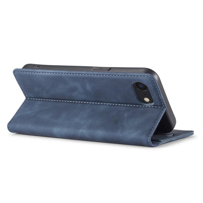 LC.imeeke - LC.IMEEKE iPhone 16e Fodral Äkta läder - Blå