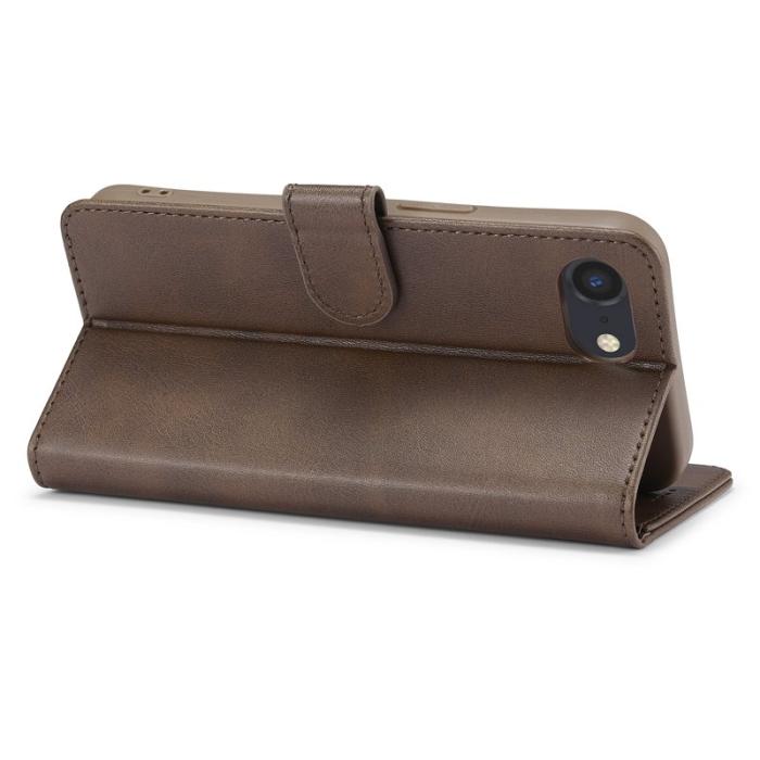 LC.imeeke - LC.IMEEKE iPhone 16e Fodral Äkta läder - Brun