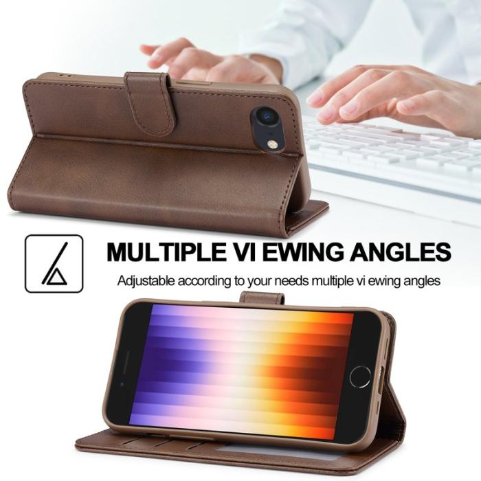 LC.imeeke - LC.IMEEKE iPhone 16e Fodral Äkta läder - Brun