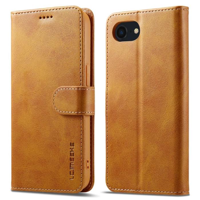 LC.imeeke - LC.IMEEKE iPhone 16e Fodral Äkta läder - Gul