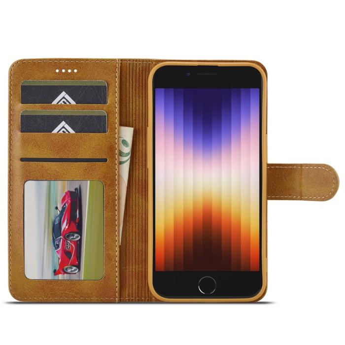 LC.imeeke - LC.IMEEKE iPhone 16e Fodral Äkta läder - Gul