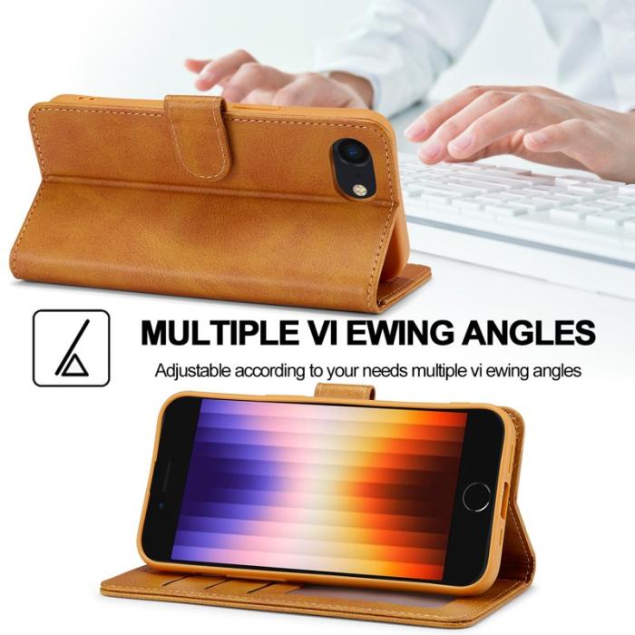 LC.imeeke - LC.IMEEKE iPhone 16e Fodral Äkta läder - Gul