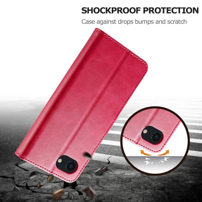 LC.imeeke - LC.IMEEKE iPhone 16e Fodral Äkta läder - Rose