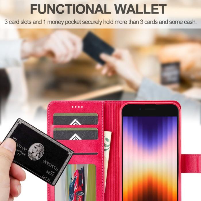 LC.imeeke - LC.IMEEKE iPhone 16e Fodral Äkta läder - Rose