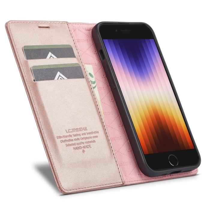 LC.imeeke - LC.IMEEKE iPhone 16e Fodral Äkta läder - Rose Gold