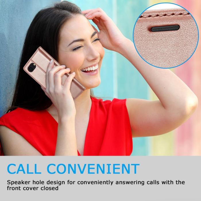 LC.imeeke - LC.IMEEKE iPhone 16e Fodral Äkta läder - Rose Gold