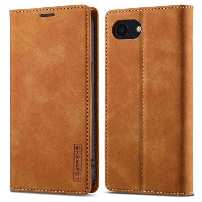 LC.imeeke - LC.IMEEKE iPhone 16e Fodral Scratch-Proof Microfiber - Brun