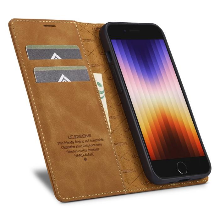 LC.imeeke - LC.IMEEKE iPhone 16e Fodral Scratch-Proof Microfiber - Brun