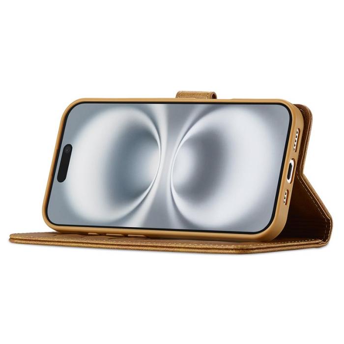 LC.imeeke - LC.IMEEKE iPhone 17 Fodral Calf Texture PU Läder - Gul