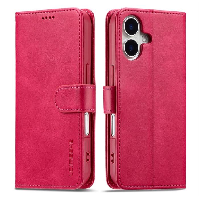 LC.imeeke - LC.IMEEKE iPhone 17 Fodral Calf Texture PU Läder - Rosa