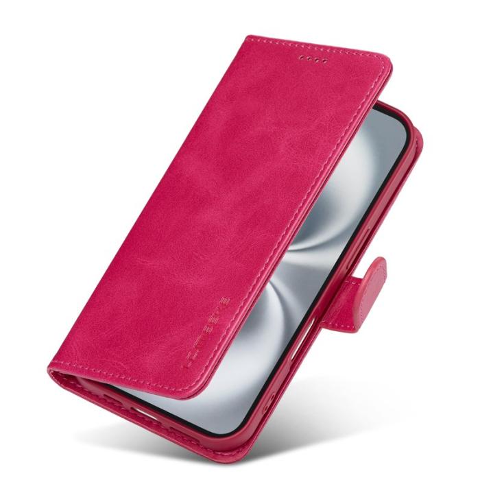 LC.imeeke - LC.IMEEKE iPhone 17 Fodral Calf Texture PU Läder - Rosa
