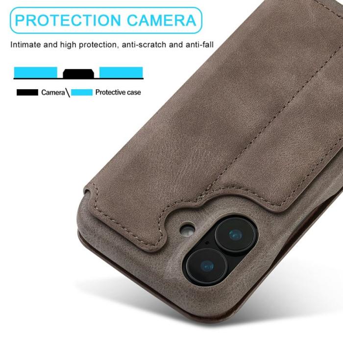 LC.imeeke - LC.IMEEKE iPhone 17 Fodral Card Holder Äkta läder - Kaffe