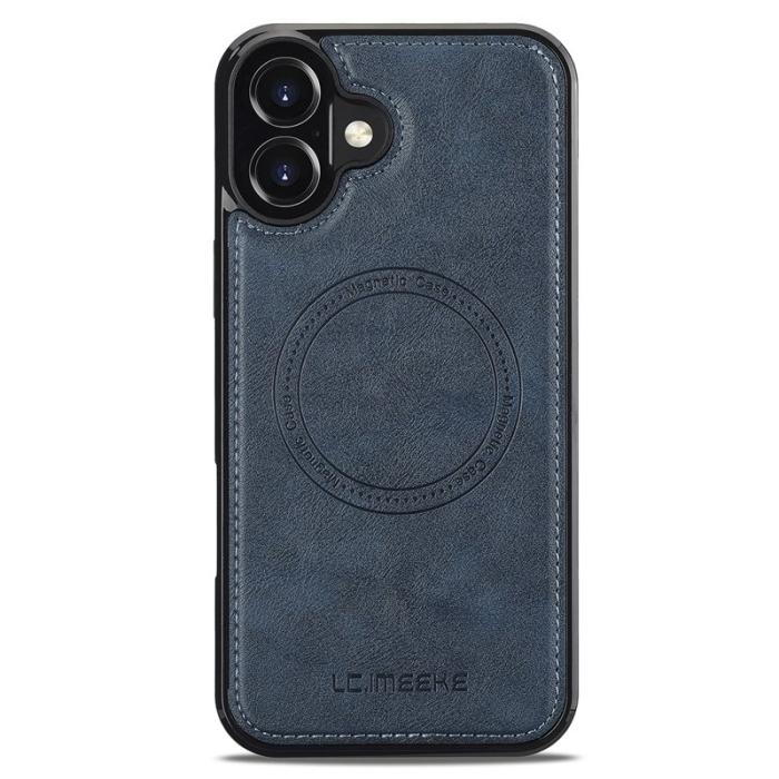 LC.imeeke - LC.IMEEKE iPhone 17 Fodral Magnetiskt Äkta läder - Blå