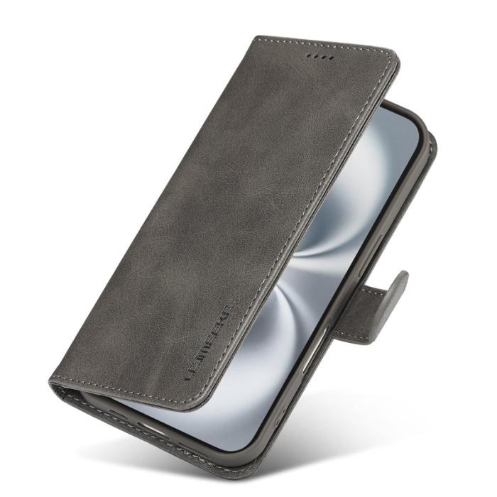 LC.imeeke - LC.IMEEKE iPhone 17 Fodral PU Läder Ställ Wallet - Grå