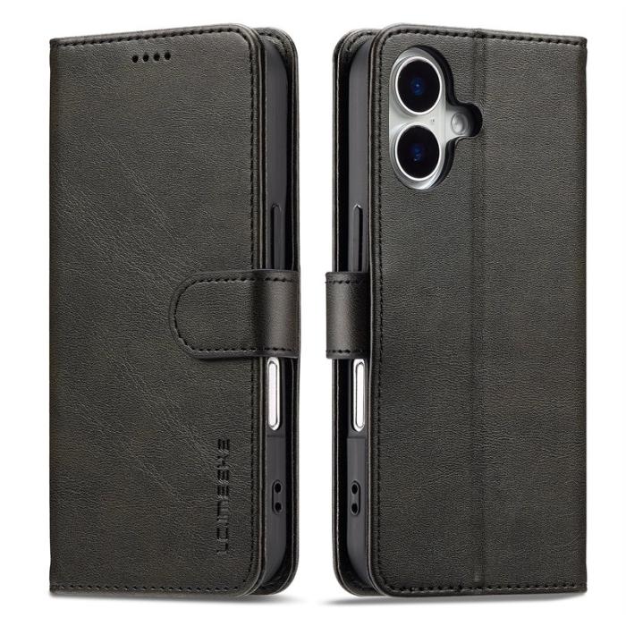 LC.imeeke - LC.IMEEKE iPhone 17 Fodral PU Läder Ställ Wallet - Svart