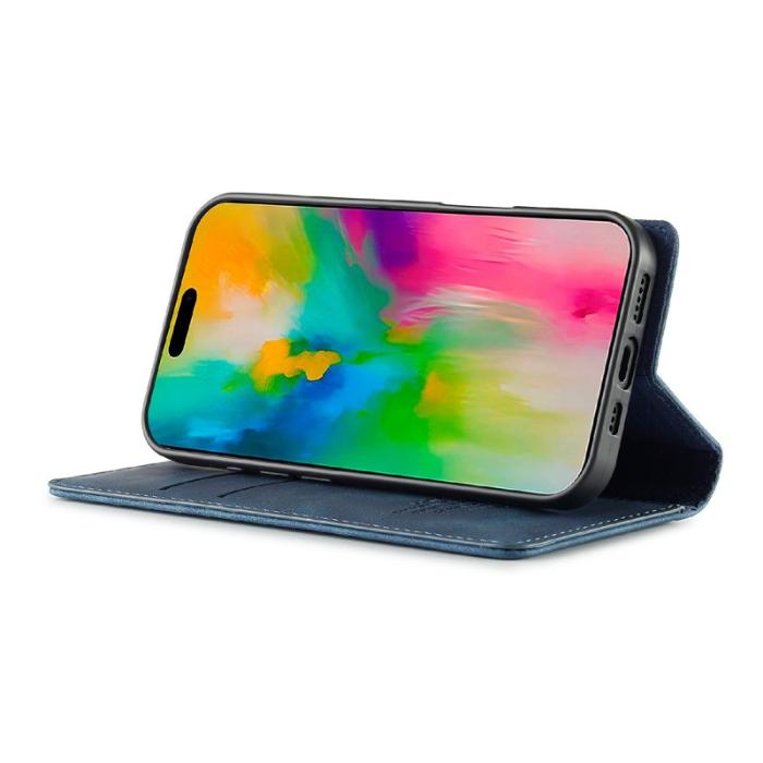 LC.imeeke - LC.IMEEKE iPhone 17 Fodral Wallet Mikrofiberläder - Blå