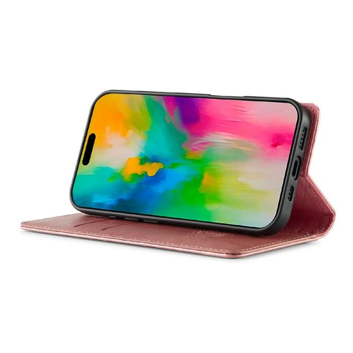 LC.imeeke - LC.IMEEKE iPhone 17 Fodral Wallet Mikrofiberläder - Brun