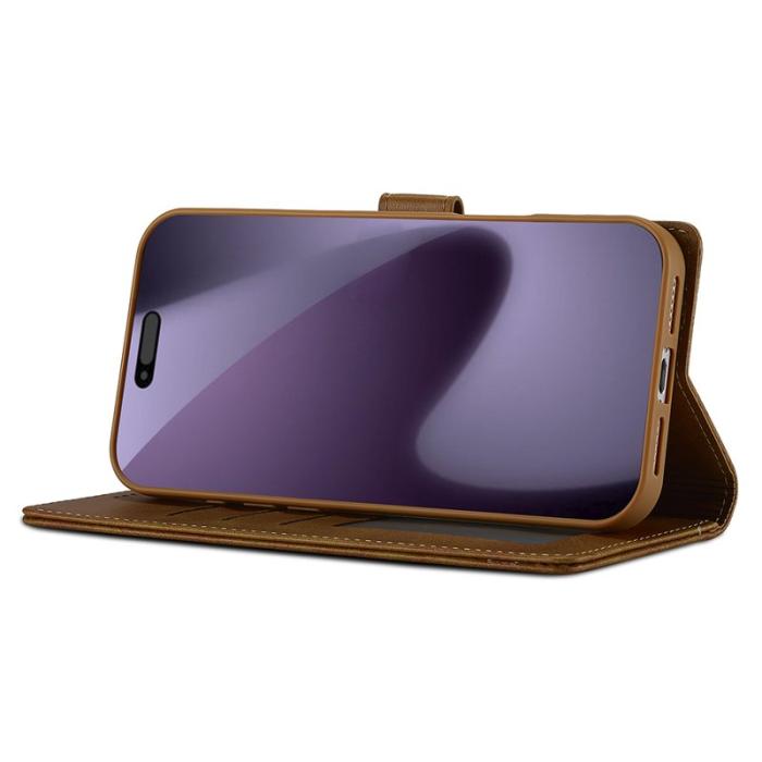 LC.imeeke - LC.IMEEKE iPhone 17 Pro Fodral Äkta läder - Gul