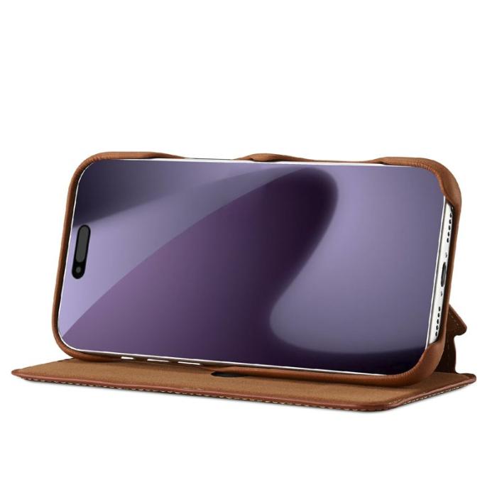 LC.imeeke - LC.IMEEKE iPhone 17 Pro Fodral Kortfack Ställ KonstLäder - Brun