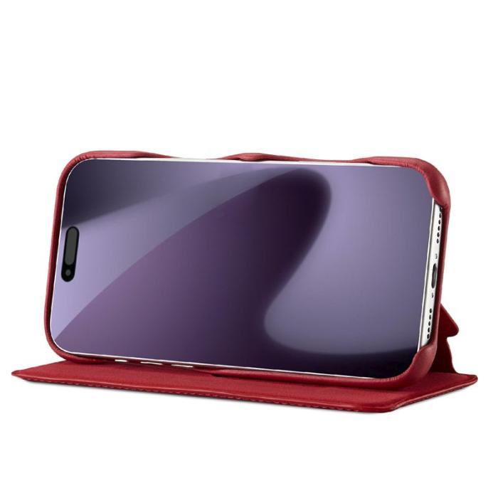 LC.imeeke - LC.IMEEKE iPhone 17 Pro Fodral Kortfack Ställ KonstLäder - Röd