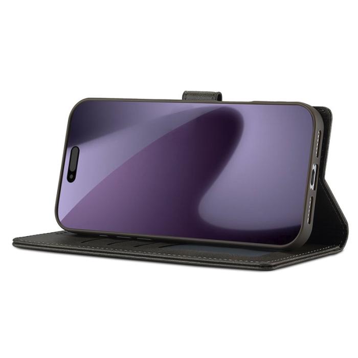 LC.imeeke - LC.IMEEKE iPhone 17 Pro Fodral PU Läder - Grå