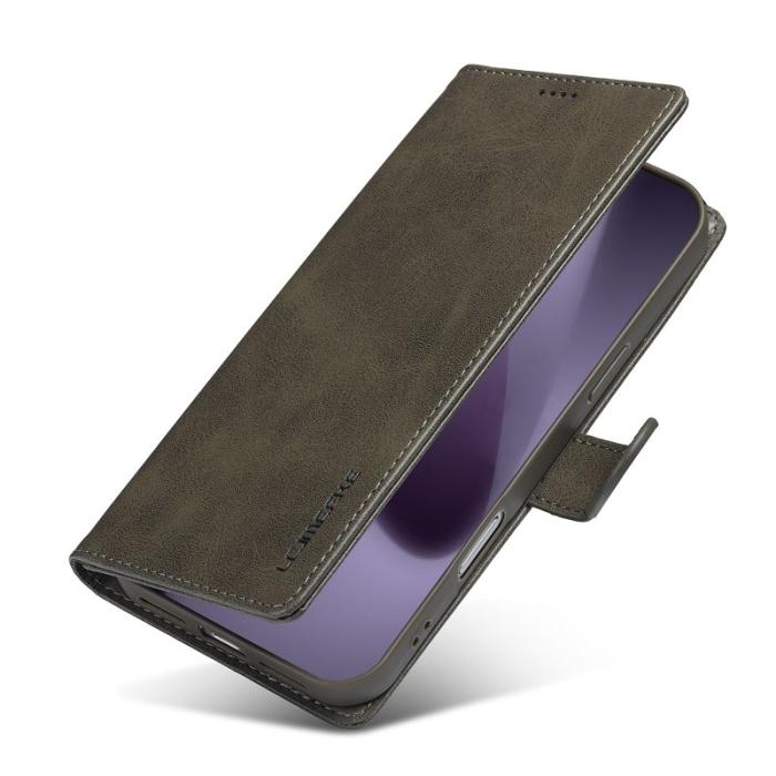 LC.imeeke - LC.IMEEKE iPhone 17 Pro Fodral PU Läder - Grå