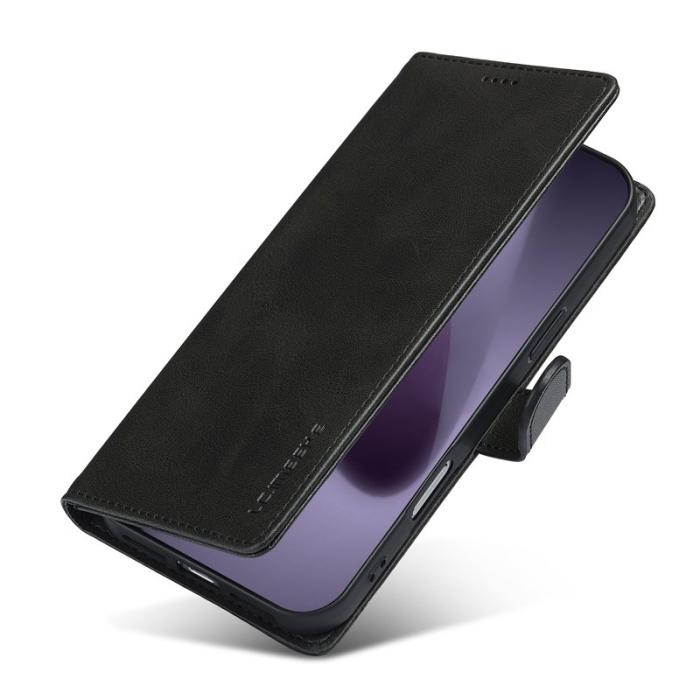 LC.imeeke - LC.IMEEKE iPhone 17 Pro Fodral PU Läder - Svart
