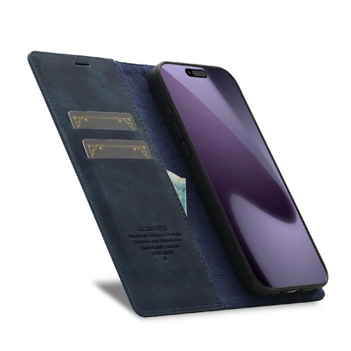 LC.imeeke - LC.IMEEKE iPhone 17 Pro Fodral Wallet Mikrofiberläder - Blå