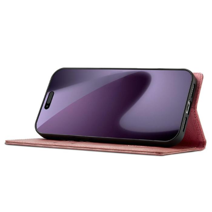 LC.imeeke - LC.IMEEKE iPhone 17 Pro Fodral Wallet Mikrofiberläder - Roséguld