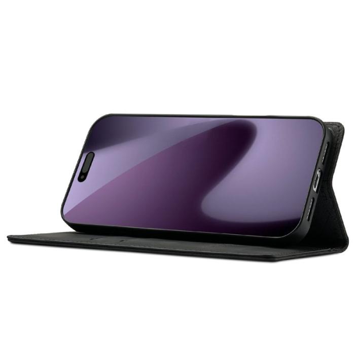 LC.imeeke - LC.IMEEKE iPhone 17 Pro Fodral Wallet Mikrofiberläder - Svart