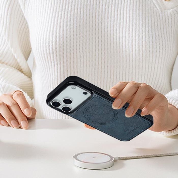 LC.imeeke - LC.IMEEKE iPhone 17 Pro Max Fodral Äkta läder - Blå