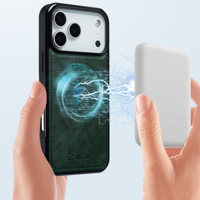 LC.imeeke - LC.IMEEKE iPhone 17 Pro Max Fodral Äkta läder - Grön