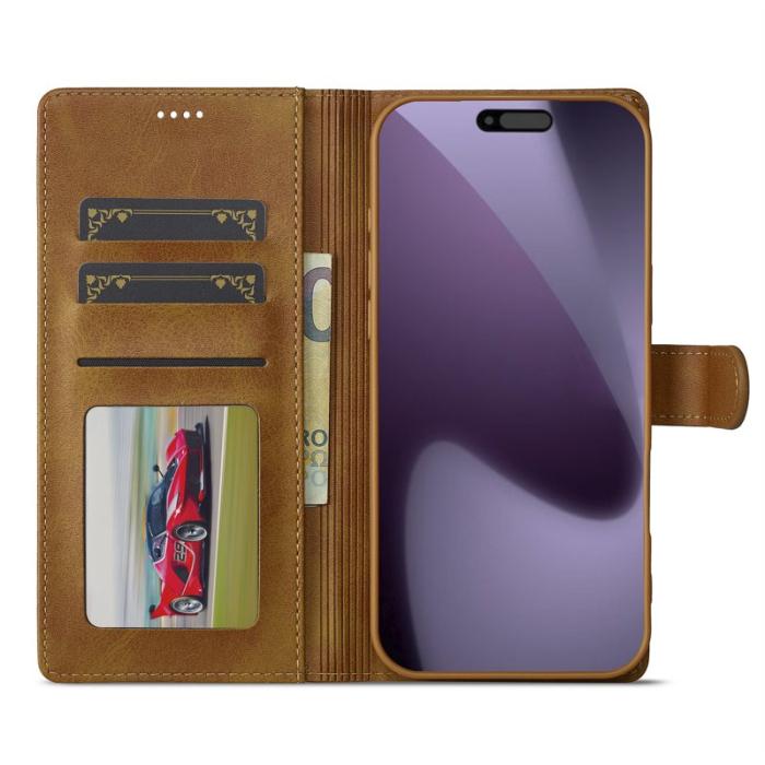 LC.imeeke - LC.IMEEKE iPhone 17 Pro Max Fodral Äkta läder - Gul