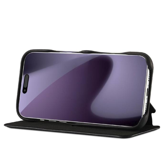 LC.imeeke - LC.IMEEKE iPhone 17 Pro Max Fodral Kortfickor Äkta Läder - Svart