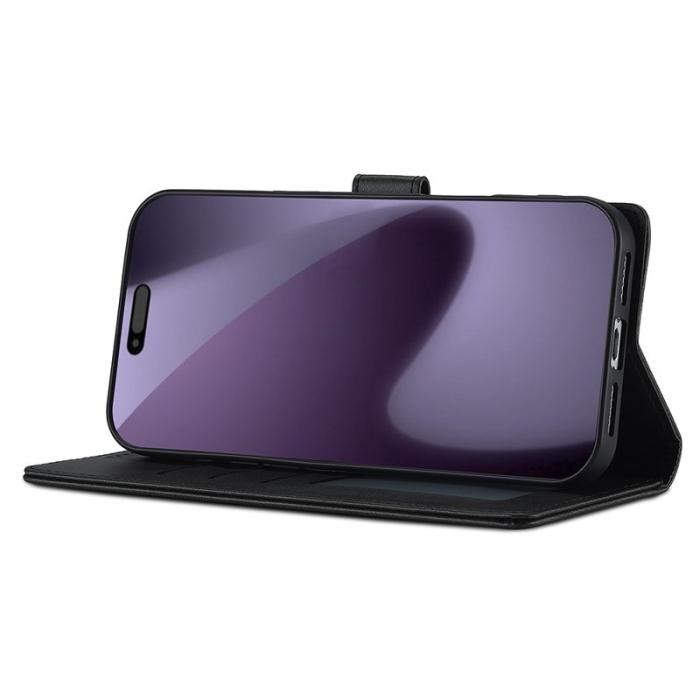 LC.imeeke - LC.IMEEKE iPhone 17 Pro Max Fodral PU Läder - Svart